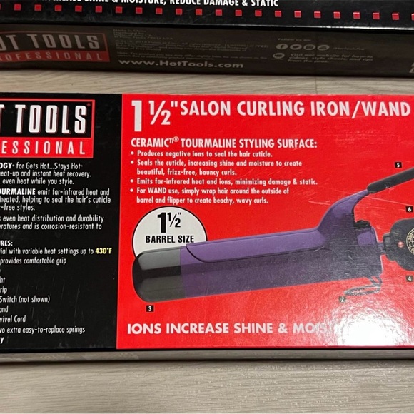 Hot Tools Nano Ceramic Salon Professional Purple Curling Iron - Picture 3 of 4